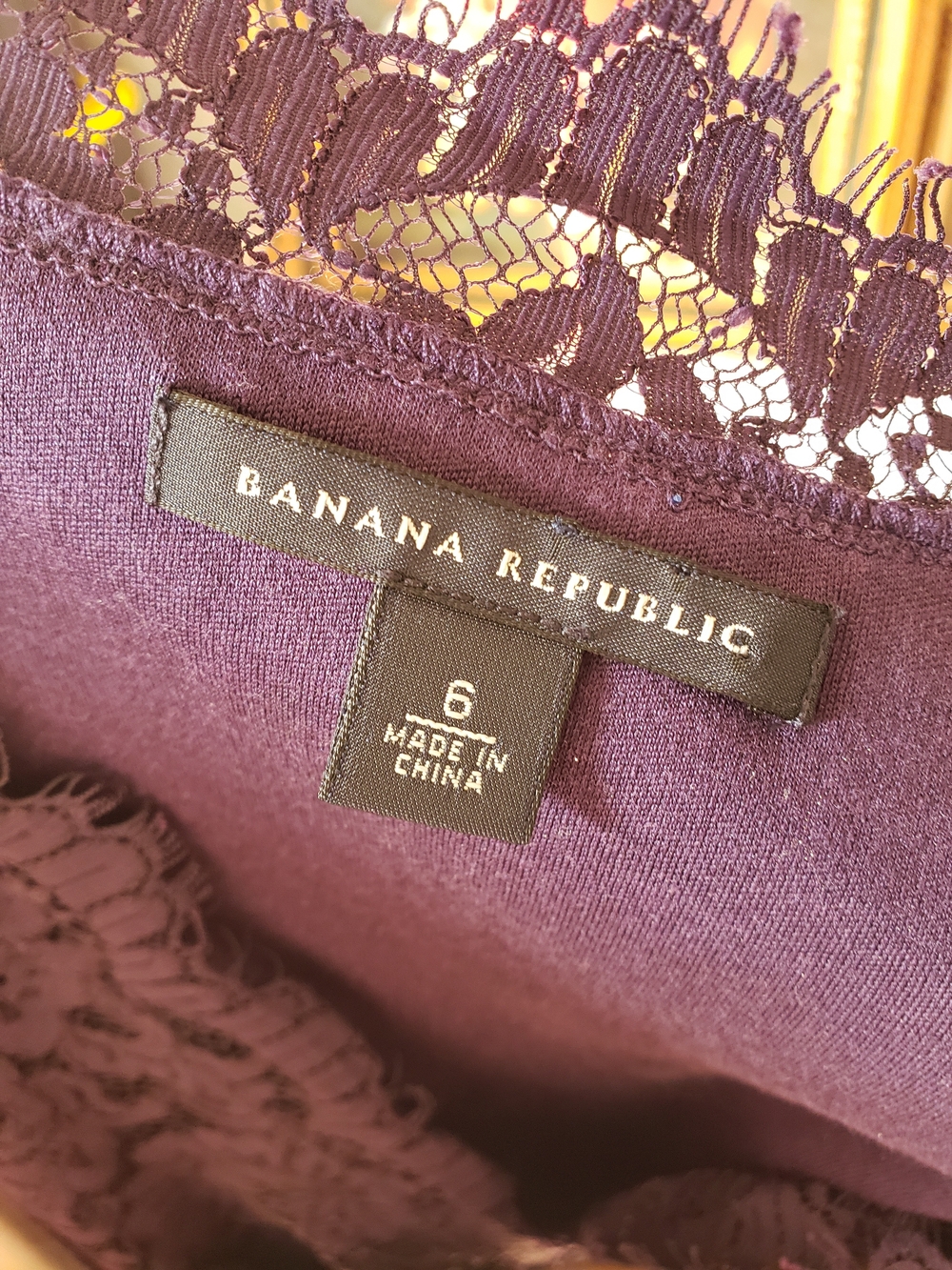 Banana Republic Plum Lace V-Neck Midi Dress - Picture 2 of 4